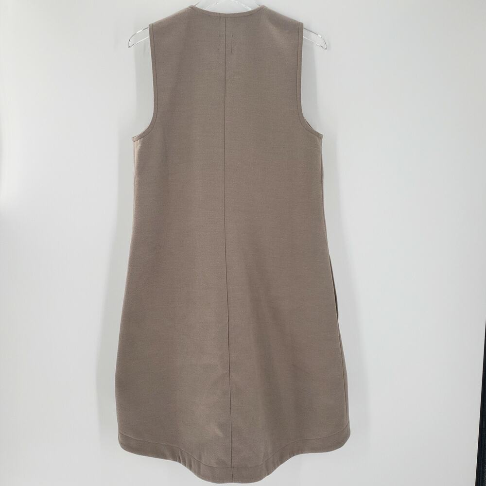 Valette Dress Womens Large Beige Zip Up Asymmetrical Hem Structured Pockets - Picture 2 of 8